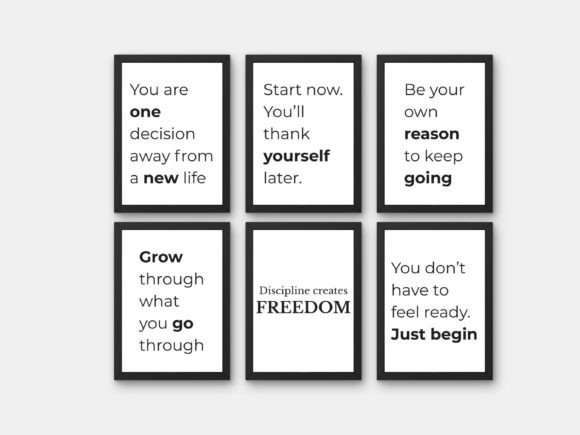 Download Motivational Quote 6 Poster Set Wall Art - Set wall art Collection