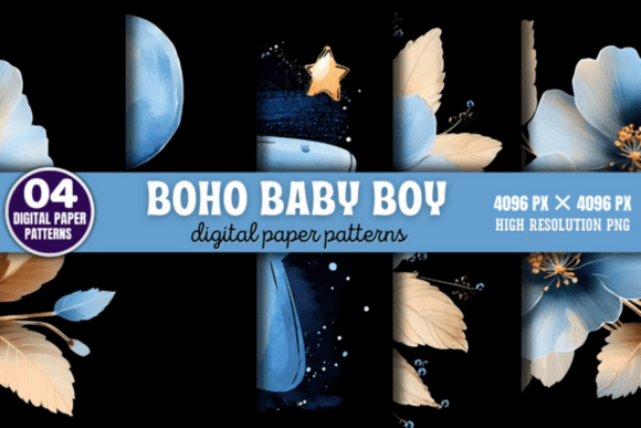 Download Boho Baby Boy Pattern Digital Background - Background Collection
