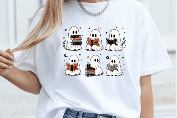 Download Cute Ghost Book Lover PNG - Premium Resources