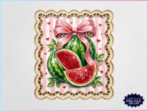 Download Hand Painted Coquette Watermelon PNG - Hand painted Collection