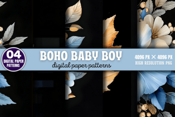 Download Boho Baby Boy Pattern Digital Background - Background Collection