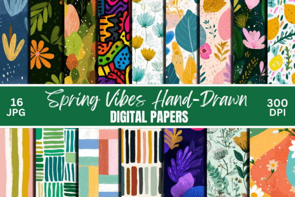 Download Spring Vibes Hand-Drawn Background Set - Background Collection