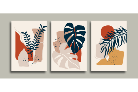 Download Mid Century Wall Art Monstera Background - Background Collection