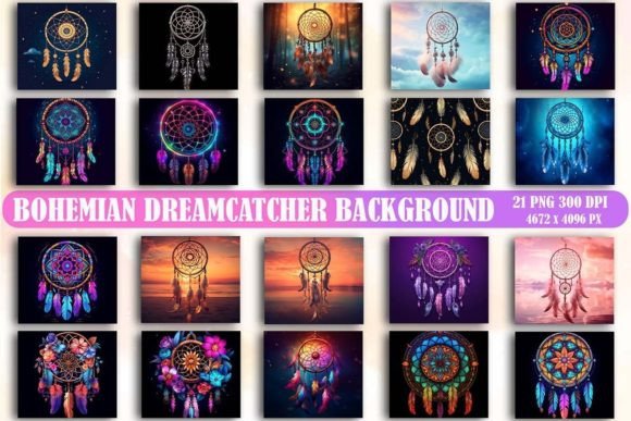 Download Bohemian Dreamcatcher Background Bundle - Background Collection